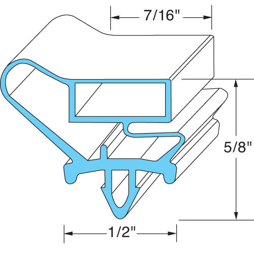 712-013C-01 Beverage Air DOOR GASKET -  21-3/4" X 49-1/2"